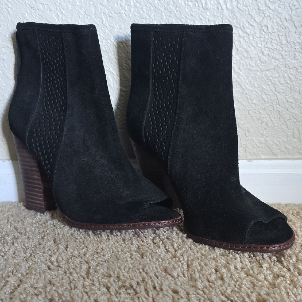 Gianni Bini Black Peep-Toe Ankle Booties